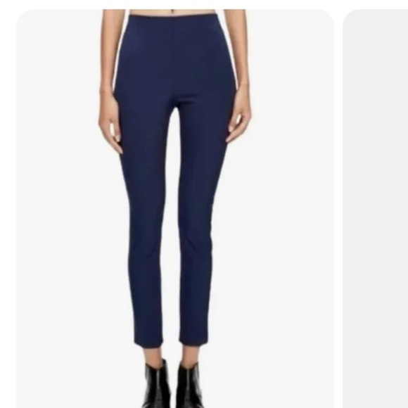 Theory M 6 Navalane Becker Pants Navy Blue High Rise Ankle Skinny office siren - Picture 2 of 5
